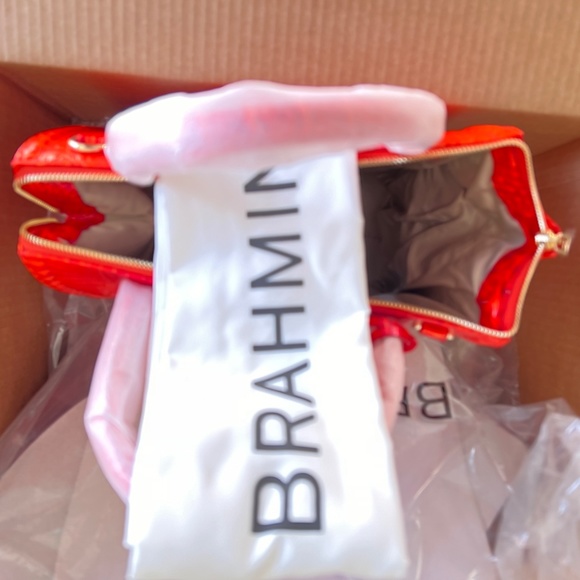 Brahmin Caroline Melbourne Genuine Leather Orange - Never Used - Picture 6 of 14